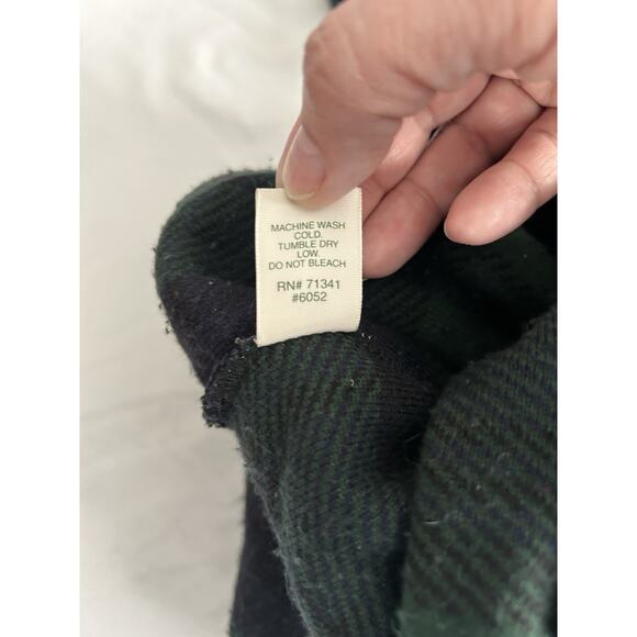 Vintage LL Bean Plaid Fleece Button Jacket Womens Size Medium Green Blue Comfort - Picture 6 of 9